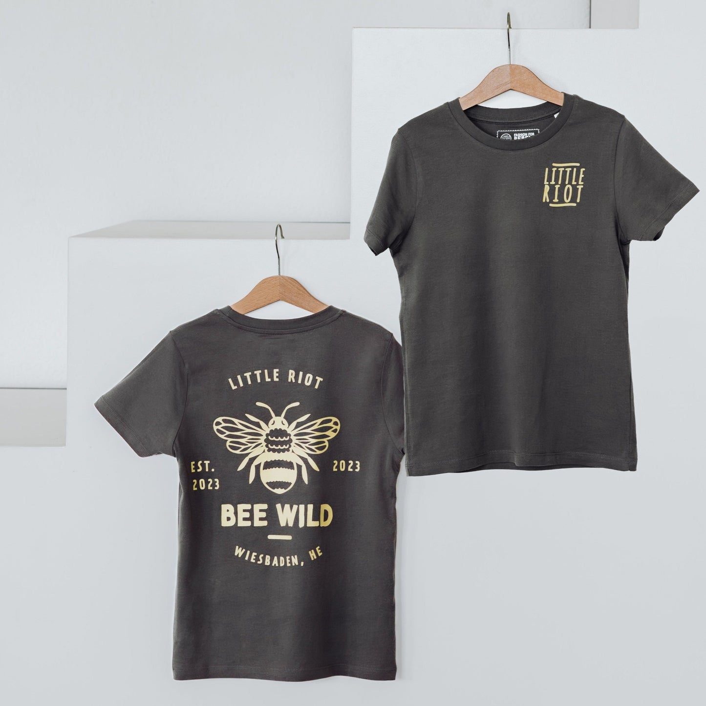 Little Riot Bee Wild Shirt anthrazit 100% Bio Baumwolle Kids Shirt