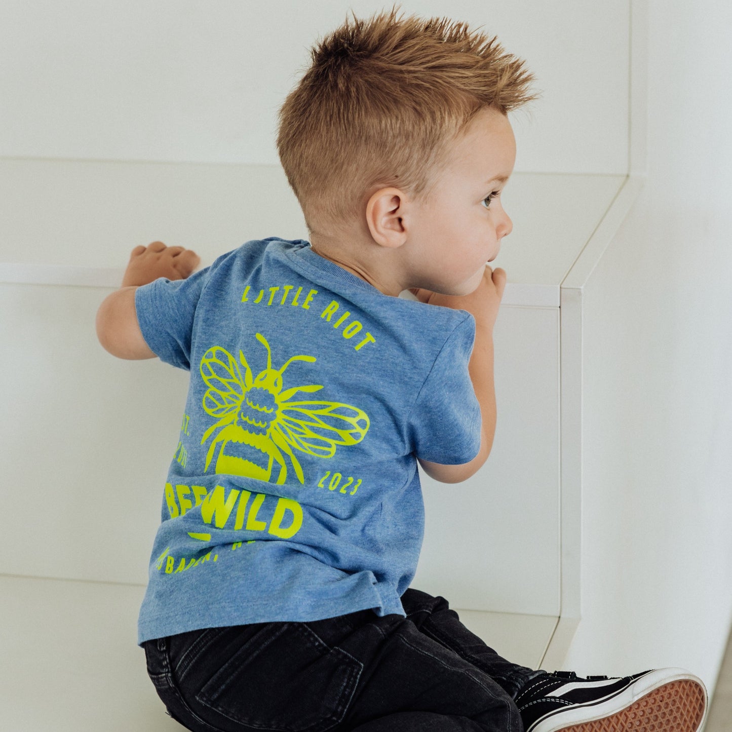 Little Riot Shirt Bee Wild neon Kinder 1-8 Jahre Back